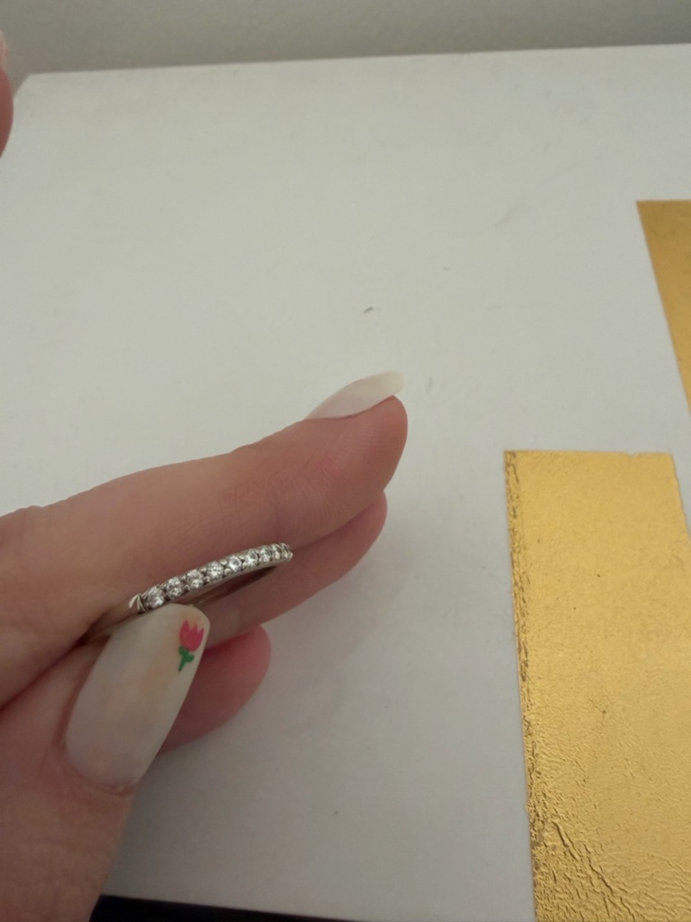 A.Jaffe 18k White Gold and Diamond Band - Picture 14 of 15